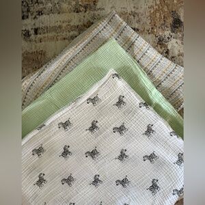 Soft Muslin Baby Blankets - Green, White, and Patterned